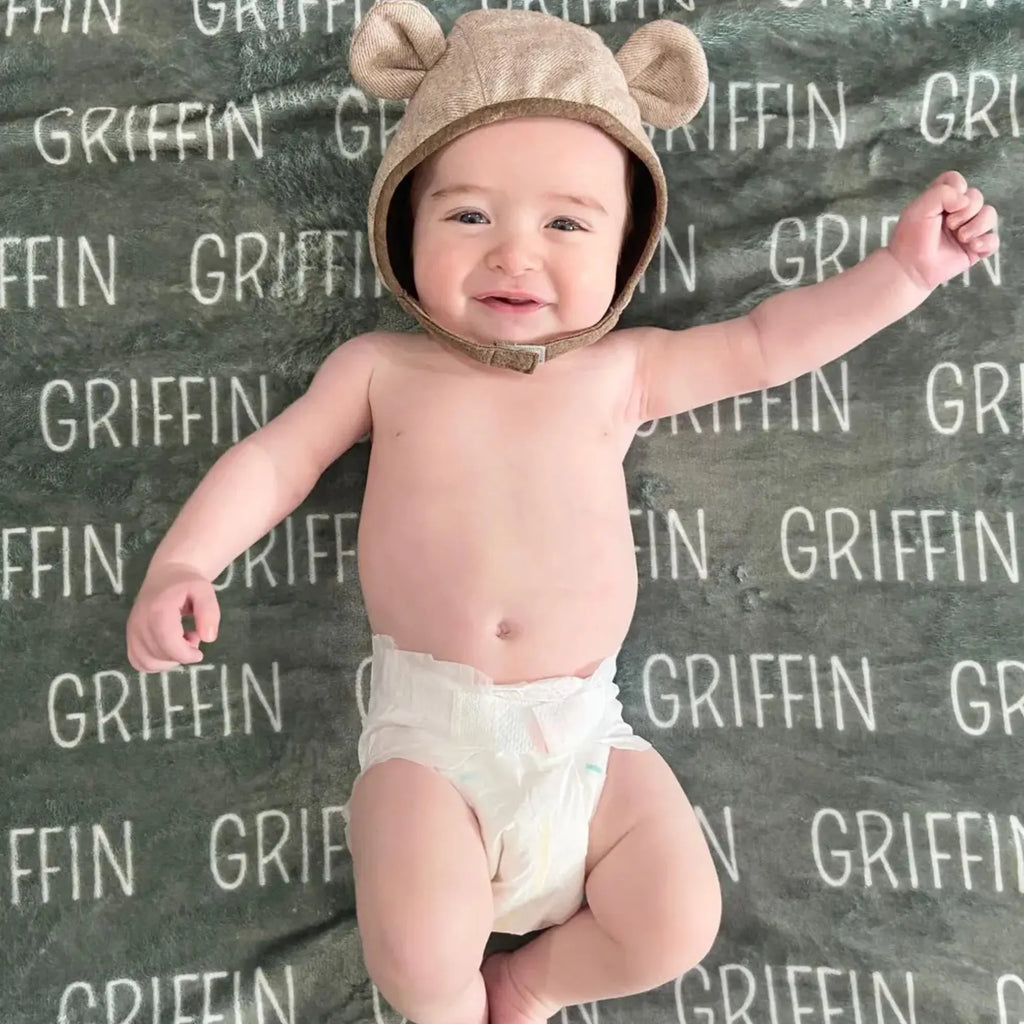 Mon Premier Plaid Personnalisé - Le Souvenir Doux des Premiers Jours au Prénom de Bébé